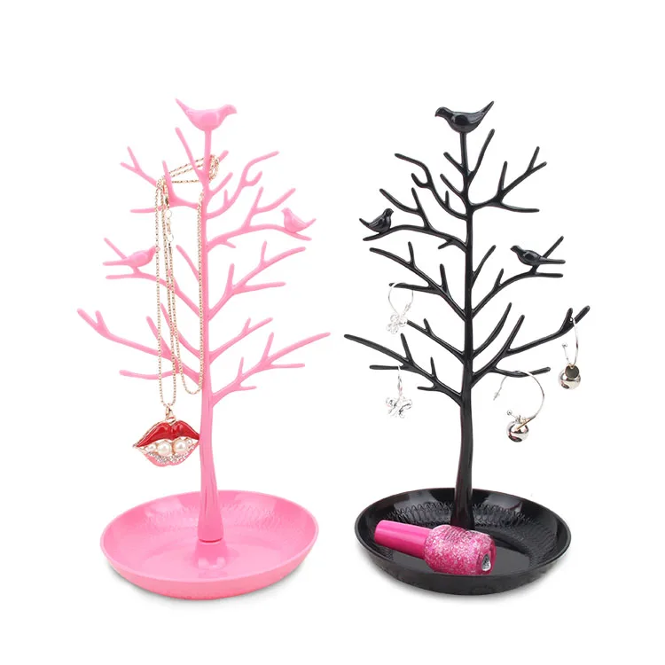 

TONVIC Pink/White/Black Plastic Earring Necklace Bracelet Display Tree For Jewelry Display Stand Holder New Arrival