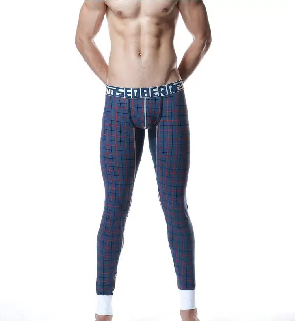

2015 New men's long johns thin themal slim basic cotton wool pants low-waist sexy leging 12colors size S/M/L/XL/XXL