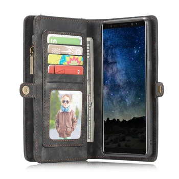 

Wallet Case for sansung A50 A70 with Magnet Flip Detachable Leather On Cover Note 8 9 S10 S10e Plus 9 8 7 Zipper Stand Bag