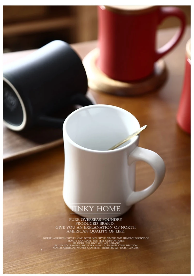 Unibird скандинавском стиле, одноцветная керамическая кружка для кофе, молока с деревянной крышкой, фарфоровая чашка для завтрака, чая, посуда, контейнер для воды