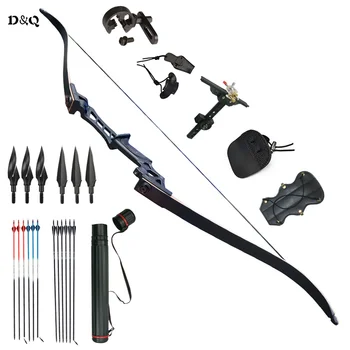 

30-60lbs Archery Recurve Take Down Bow Set with Carbon Fiberglass Arrows & Accessories for Outdoor Hunting Shooting Practice