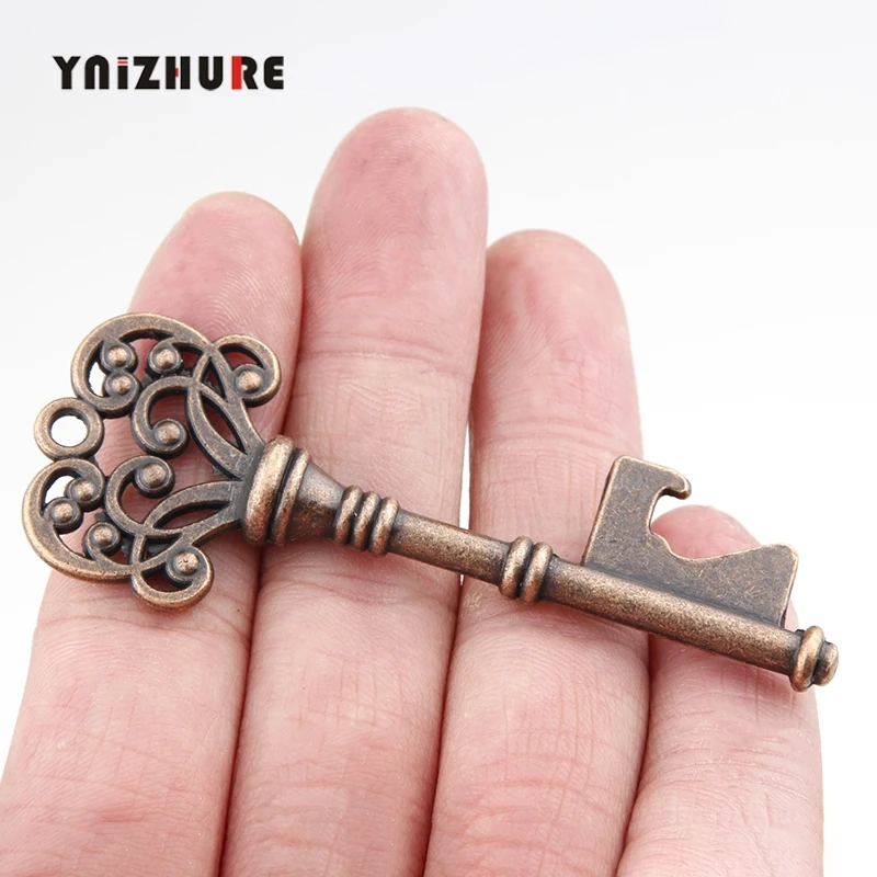 

YNIZHURE 1PC Antique Handle Retro Alloy material red Bronze Classical Key Shape Handle Open Beer Wrench Bar Kitchen Handle