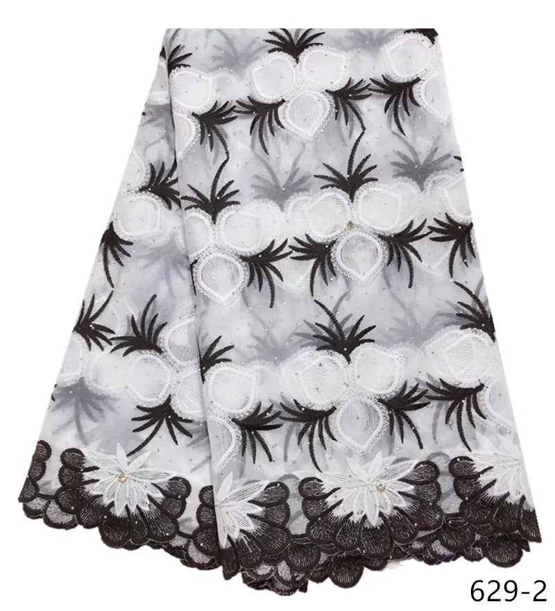 

2019 Latest Nigerian Laces Fabric Milk Silk african tulle lace fabric 5yards High Quality french lace fabric for party 629