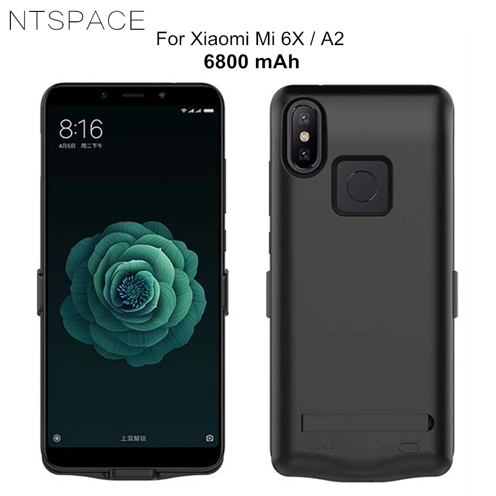 NTSPACE 6800 мА/ч внешний аккумулятор для Xiaomi Mi 6X чехол для питания Портативный чехол с зажимом для зарядки аккумулятора для Xiaomi Mi A2