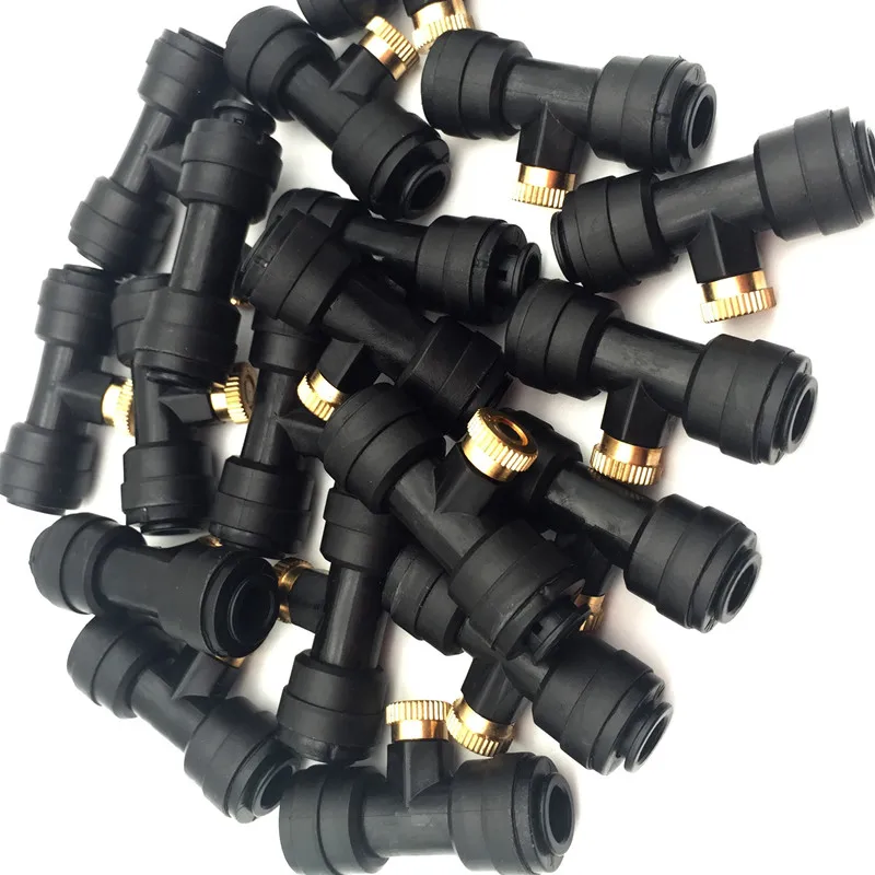 C043 1/4'' Slip Lock Outdoor Misting Nozzle Tees Water Brass Mist