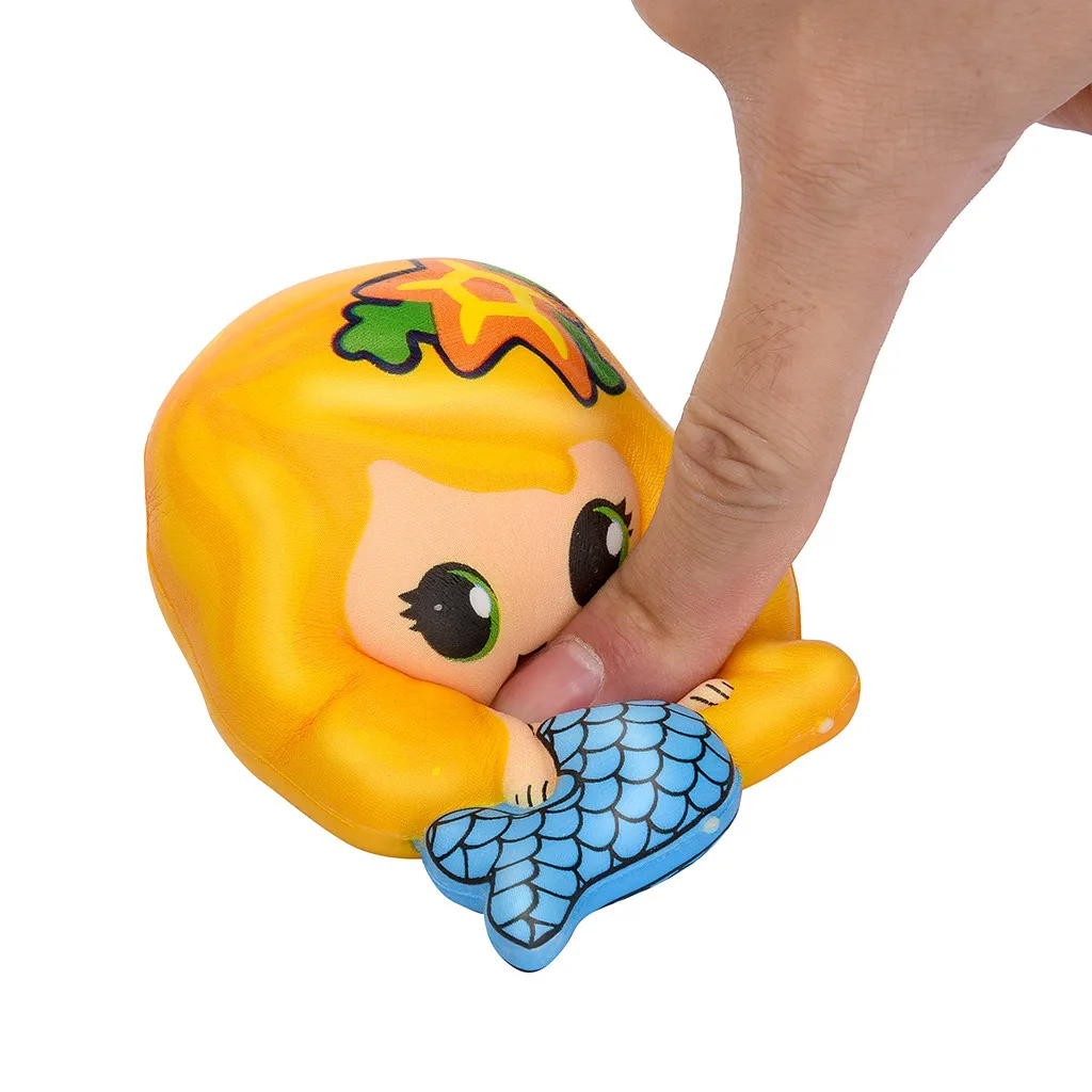 Анти-стресс с милой русалкой игрушка-давилка Kawaii Русалка медленно поднимающийся крем ароматические, игрушка для снятия стресса, очаровательные детские смешные игрушки подарки D6