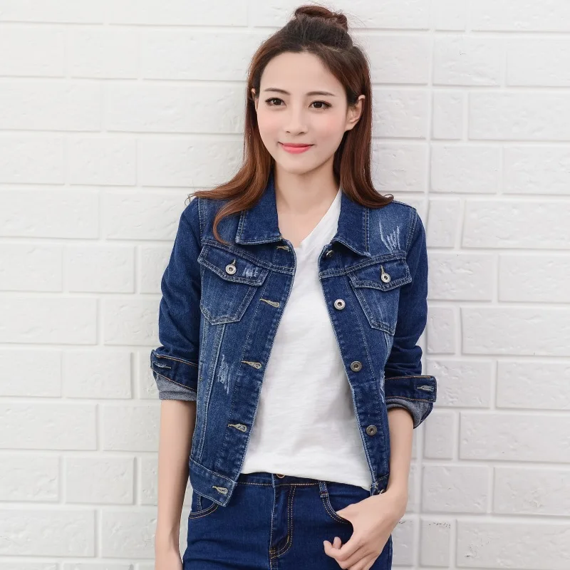 Denim Jacket Autumn Women Short Jeans 