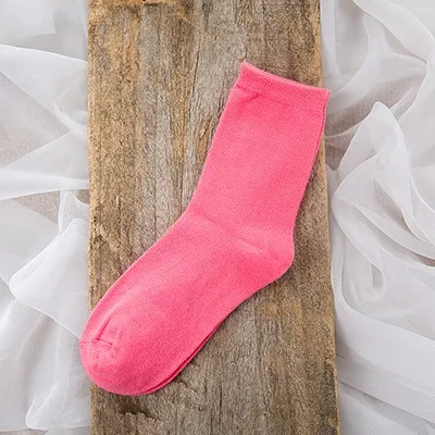 Rose Pink Партия из 5 пар пятен/сердечек/Argyle сплошной цвет хлопок женские повседневные носки - Цвет: Rose Pink