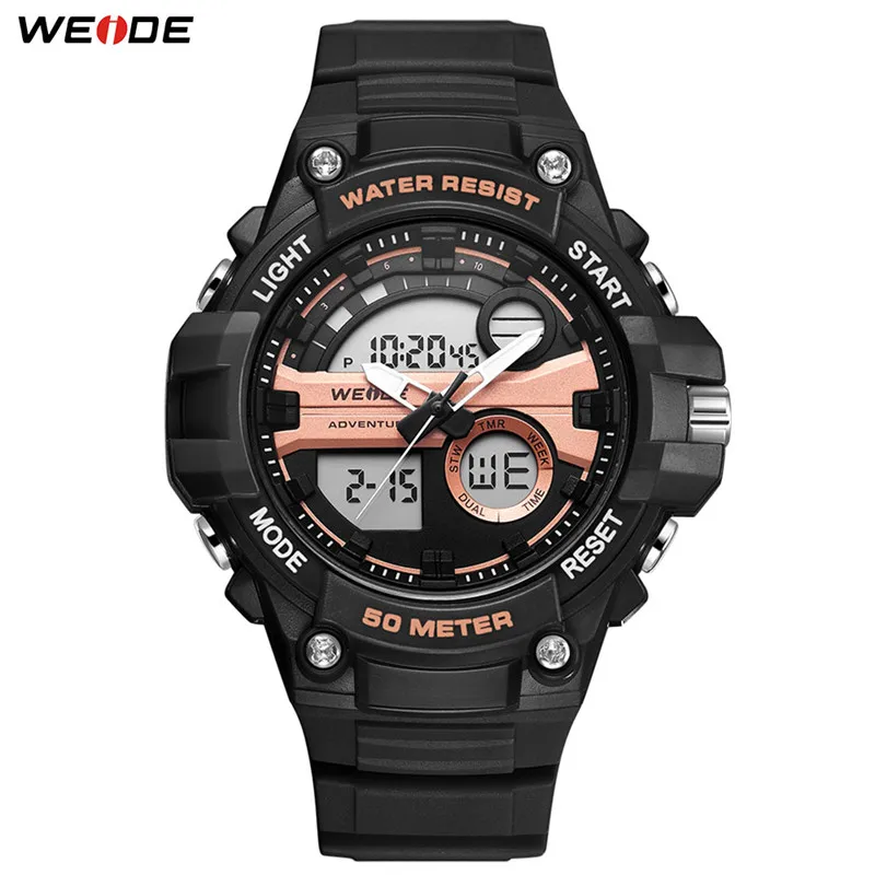 WEIDE водонепроницаемые мужские спортивные часы люксовый бренд Модные армейские электронные часы мужские relogio masculino - Цвет: WA3J8010-6C