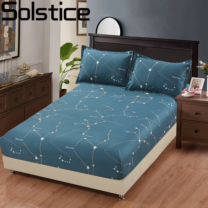 

Solstice Home Textile Bedding Mattress Cover Protector 100% Cotton Kid Child Teen Fitted Bed Sheet King Queen Full Single Double