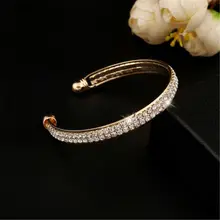 New Fashion Hot Luxury Style Gold Crystal Rhinestone Bangle Cuff Bracelet Jewelry New Women Female Gift