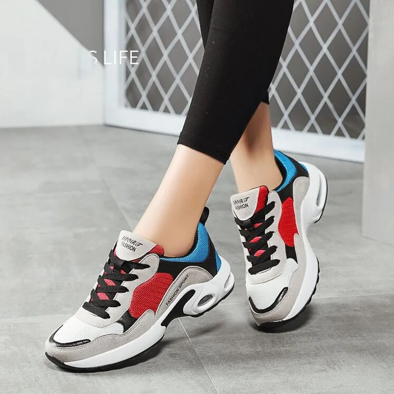 

Women Sneakers Breathable Mesh Women Casual Shoes 2019 Woman Spring Shoes Fashion Ladies Lace Up Flat Outdoor Shoes Women's
