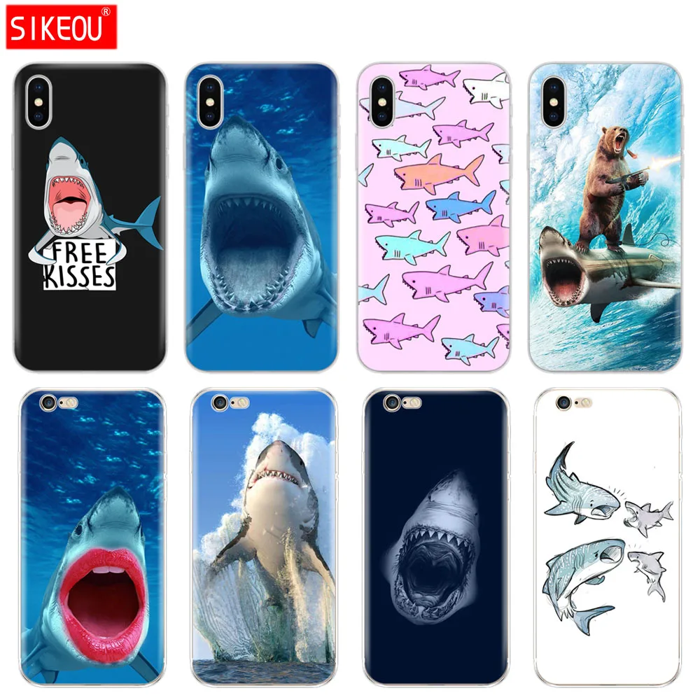 Силиконовый чехол для телефона Iphone 6X8 7 6s 5 5s SE 2020 Plus 10 XR XS 11 Pro Max океана кита акулы