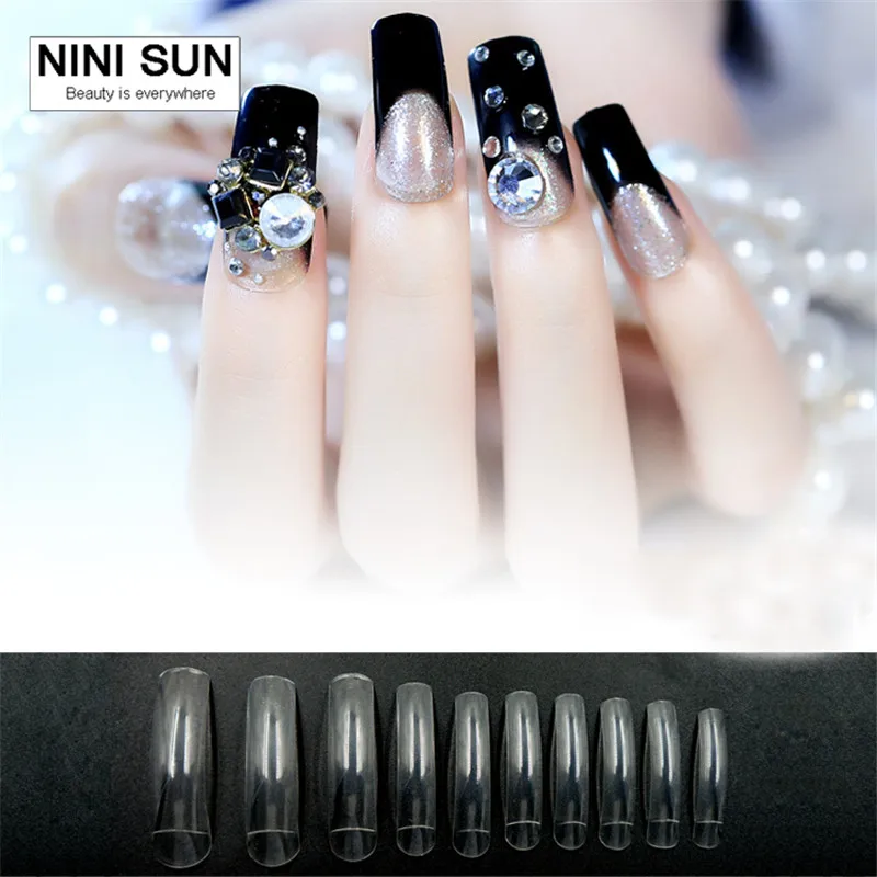 500PCS False Nails Salon Long Nail Professional Tips Salon Square Just