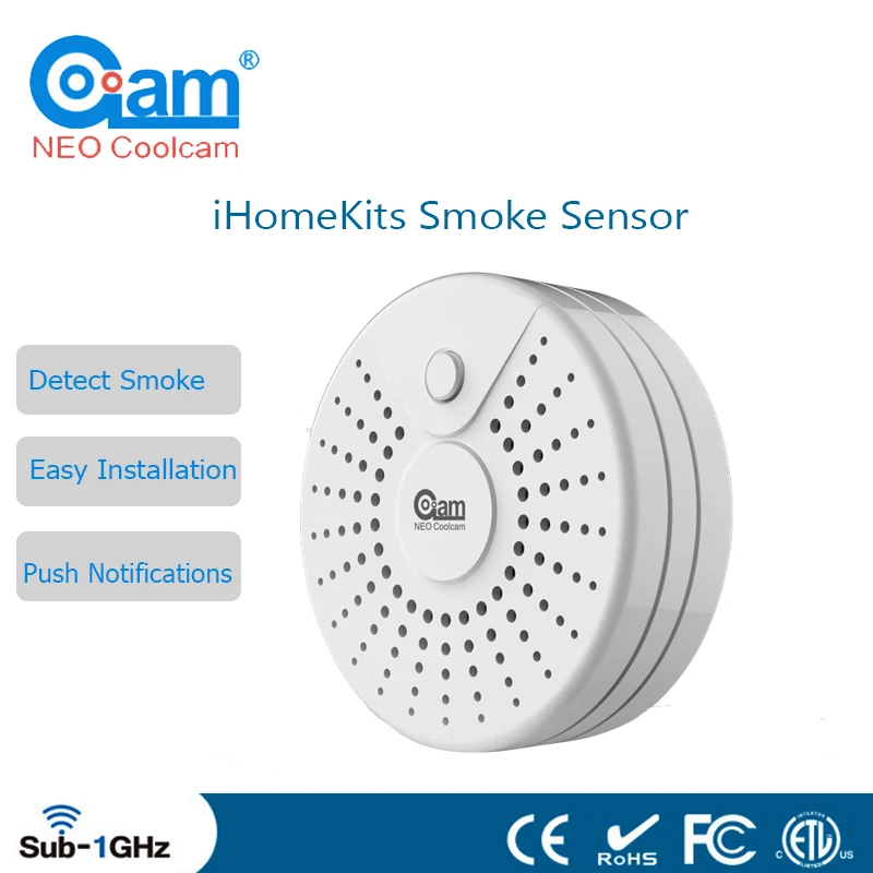 НЕО Coolcam iHome Наборы NAS-MS01T Беспроводной сигнализации Системы обнаружения дыма Сенсор для дома безопасности Сертификация CE и ROHS