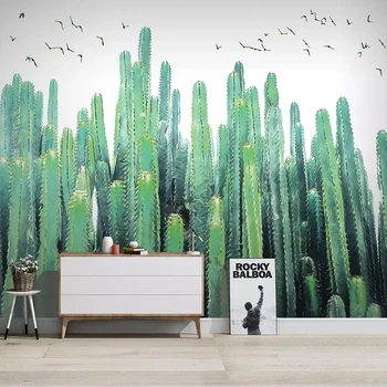 

Photo Wallpaper 3D Hand-painted Tropical Cactus Plants Murals Wall Paper For Living Room Bedroom Dining Room Home Decor 3D Mural