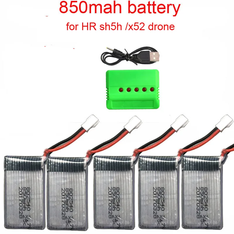 

lamsam 3.7V 850mah li po battery for x5c HR SH5 SH5HD x52drone RC Quadcopter Spare Parts 850mah 25C Battery