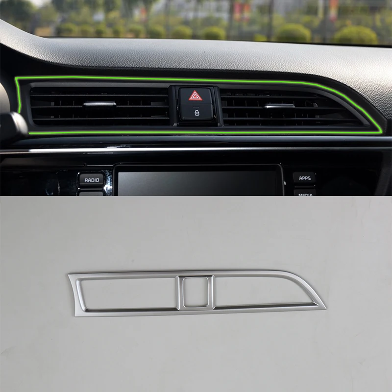 

Car Accessories ABS Interior Front Middle Air Vent Outlet Cover Trim For Kia K2/Rio 2017 Car Styling