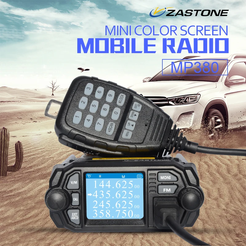 Zastone MP380 Мобильная радиостанция рация 10 км VHF/UHF 136-174 МГц 400-480 МГц 25 Вт/20 Вт двухдиапазонный Мини Автомобильный радиоприемопередатчик