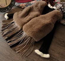 2016 New Autumn Winter Europe and the United States children’s clothing thicker imitation fur grass tassel vest small jacket