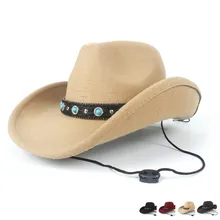 4 цвета для женщин и мужчин Шерсть полые западная ковбойская шляпа широкополый джентльмен Outblack Sombrero Hombre Джаз Шляпа fedora Шляпа