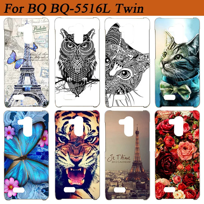 

BQ-5516L Case Wolf Tiger Owl Rose Eiffel Towers Pattern Painted Soft Tpu Case Cover For BQ BQ-5516L Twin Cases Full Back Cover