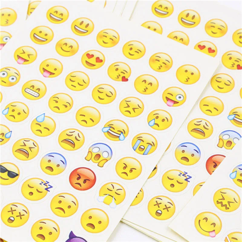 

Cute Kawaii QQ Expression Stickers Creative Iphone Emoji Paper Sticky For DIY Diary Scrapbooking Photo Album Kids Students Gift