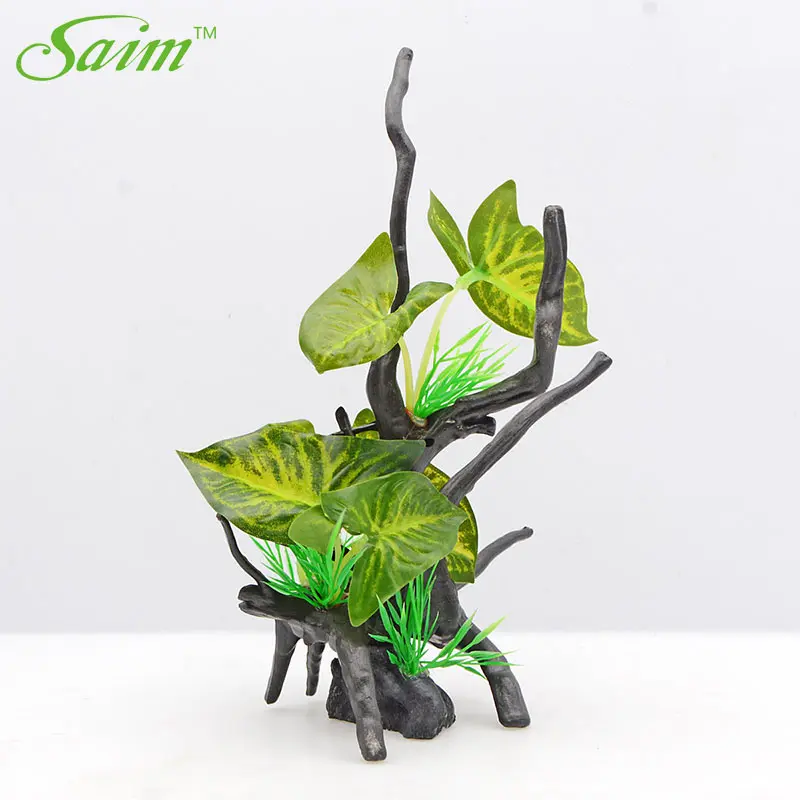 

Saim Aquarium Artificial Plant Fake Plant Plastic Green Tree Branch Aquarium Decorative Plants Aquarium Decor Fish Tank Ornament