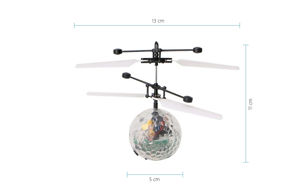 Induction Colorful Lamp Flash Flying Ball Helicopter Toy for Kids
