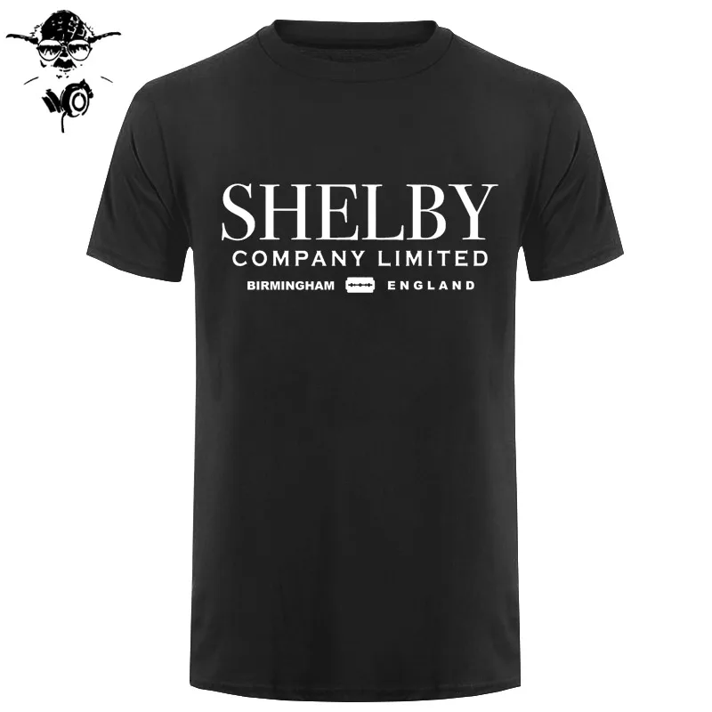 

Shelby Company Limited Inspired by Peaky Blinders Printed T-Shirts Top Tee 100% Cotton Humor Men Crewneck Tee Shirts Black Style