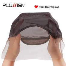 Plussign 1 шт. вентилируемый парик кепки прозрачная передняя из швейцарского кружева для парика кепки для Diy изготовления Искусственные парики с регулируемым бретели