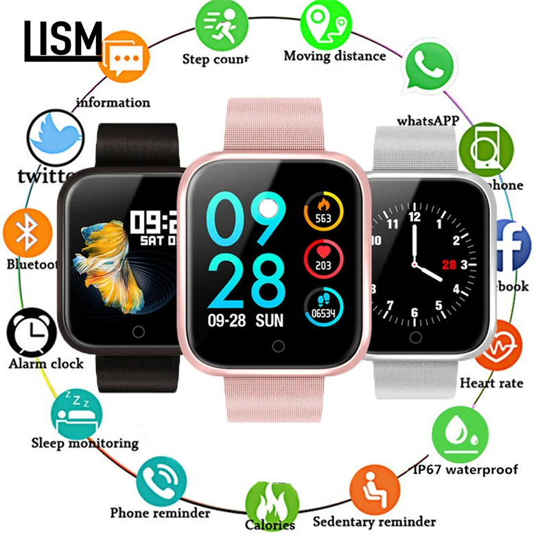 

Women IP68 Waterproof Smart Watch P70 P68 Bluetooth 4.0 Smartwatch For Apple IPhone xiaomi LG Heart Rate Monitor Fitness Tracker