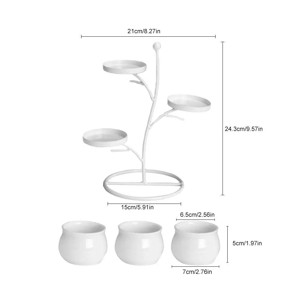 Суккулентные растения цветочный горшок железный каркас набор инновационные геометрические ветви маленький круглый керамический цветочный горшок и подставка для растений набор