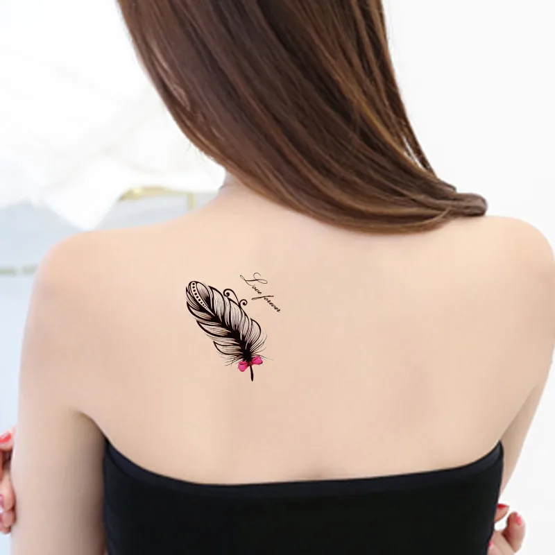 Минимальный заказ$0,5) водостойкая временная татуировка хна для татуировки Поддельные флеш-тату наклейки Taty tatto Black angel SYA062 - Цвет: WM014B