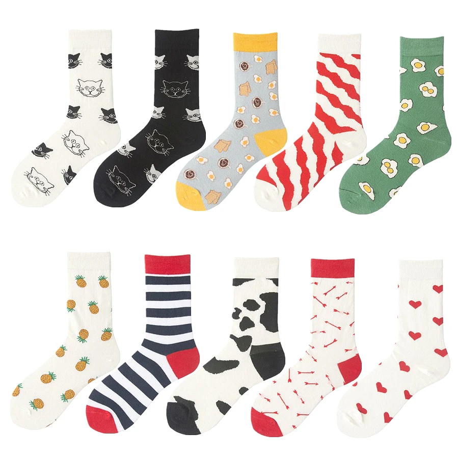 

women harajuku funny European Street Fashion cute Colourful art Originality Woman Cotton Socks kawaii animal print