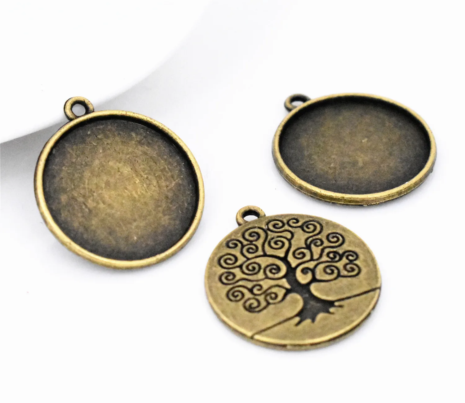 

10pcs 20mm Inner Size Antique Bronze Plated Tree Style Cabochon Base Cameo Setting Charms Pendant-A3-54