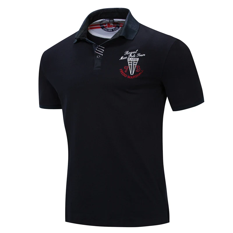 

High Quality Embroidery Solid Polo Shirt Men 2019 Summer Short Sleeve Polo Shirts Casual Cotton Breathable Polo Homme Size XXXL