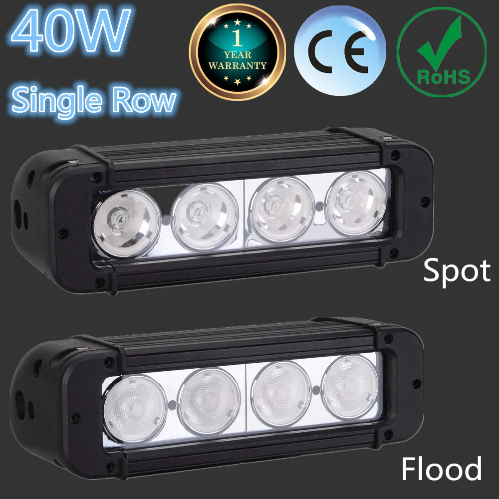 

40W Single Row Off Road LED Light Bar Work Lights 12V 24V Tractor Work Fog Lamp For Jeep Truck 4X4