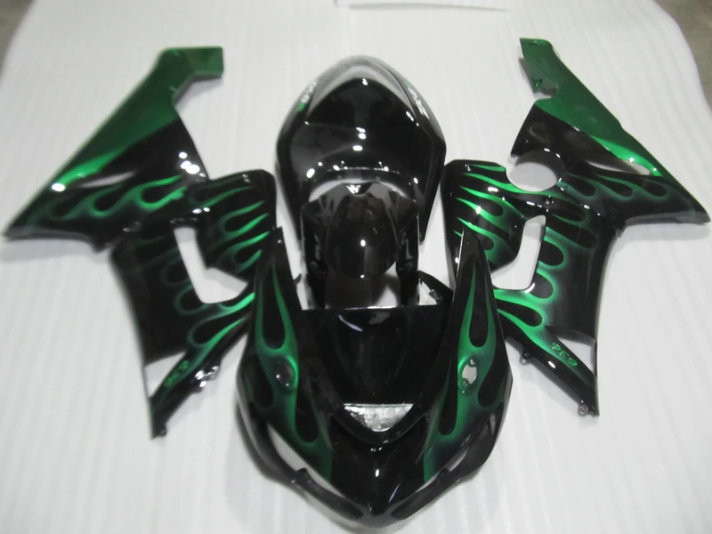 4 подарка обтекатель комплект для Kawasaki ninja ZX6R 05 06 Обтекатели с зеленым пламенем