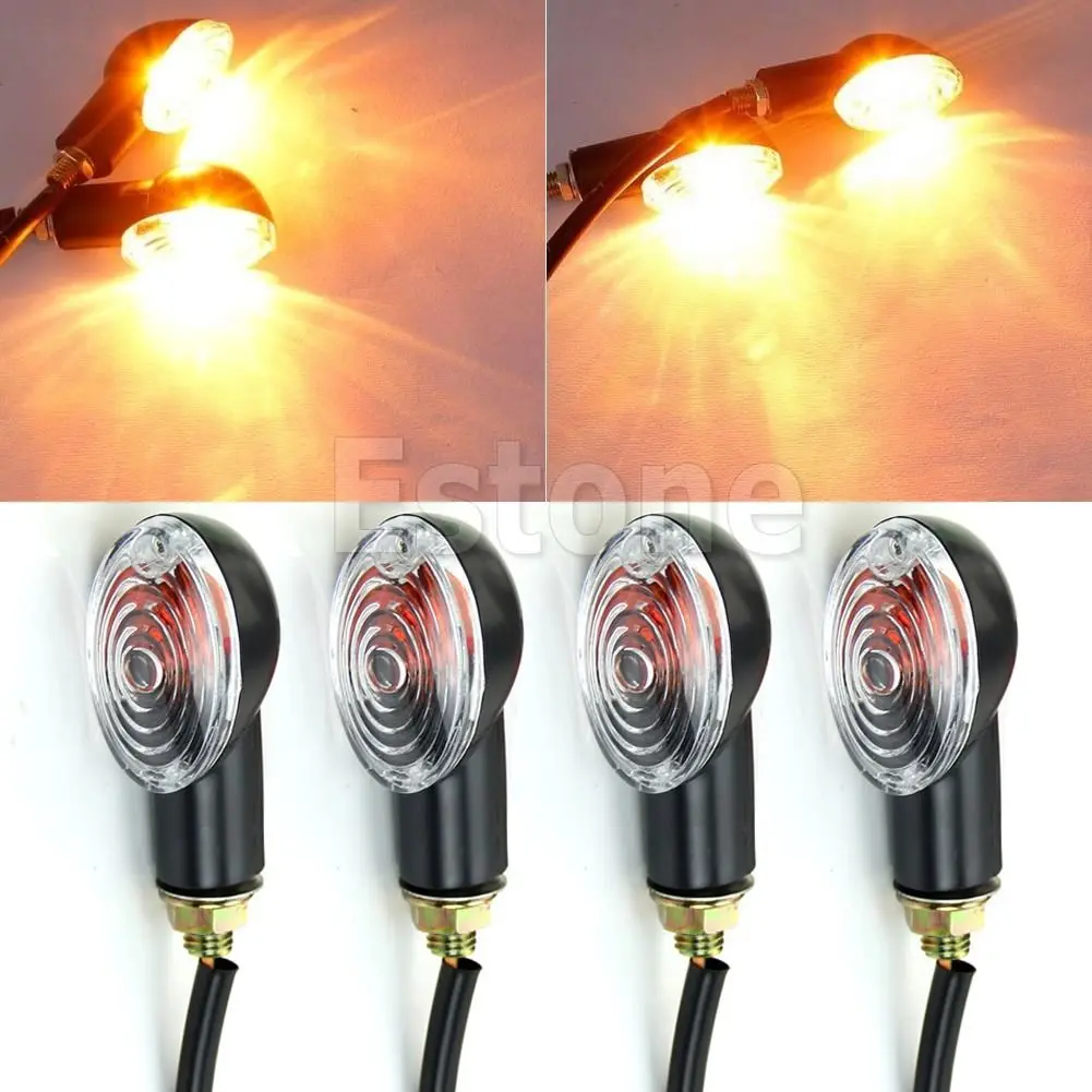 

4X Universal Motorcycle Halogen Bulb Turn Signal Blinker Indicator Light Amber