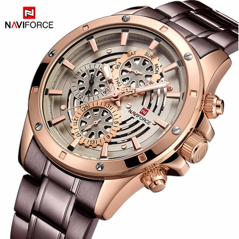 

NAVIFORCE Luxury Brand Men Quartz Watch Men Sport Watches Full Steel Fashion Casual Clock Male Military Watch Relogio Masculino