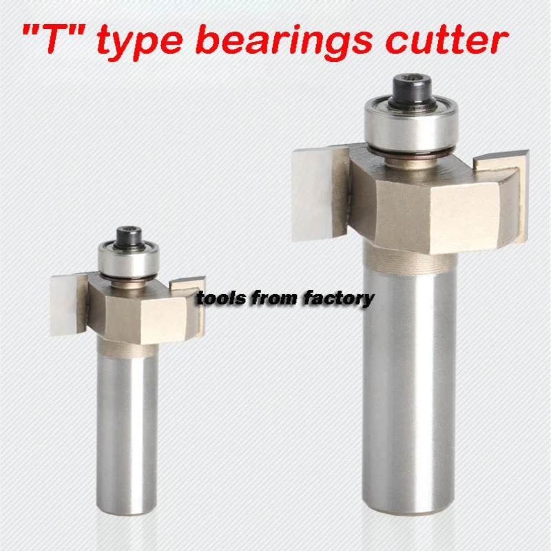 

1pc "T" type bearings wood milling cutter woodwork carving tools wooden router bits 1/4*1/8
