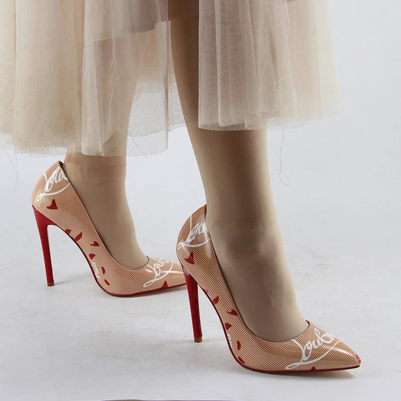 RIBETRINI Brand Print Pointed Toe Fake Leather Shoes Luxury Pumps Women 2019 High heels Sexy Wedding Party Women Shoes Woman RIBETRINI Brand Print Pointed Toe Fake Leather Shoes Luxury Pumps Women 2019 High heels Sexy Wedding Party Women Shoes Woman