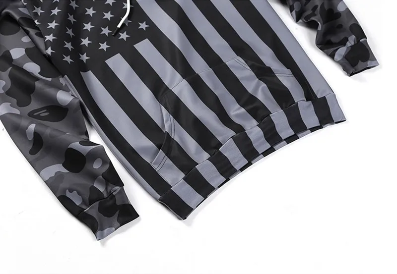 Новая мода Северная Америка Стиль 3D толстовки для мужчин и женщин толстовки с капюшоном Флаг США звезды и полосы печати Толстовка топы размера плюс 3XL