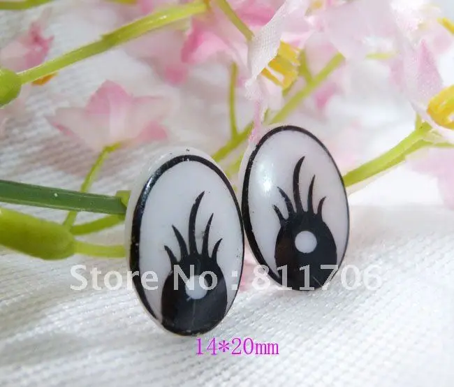 Flat 14 20mm plastic toy eyes for doll accessories 1000pcs