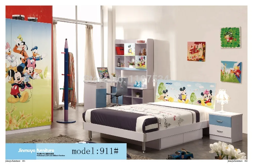 911 Bedroom Home Furniture Bed Wardrobe Desk Nightstand Swivel