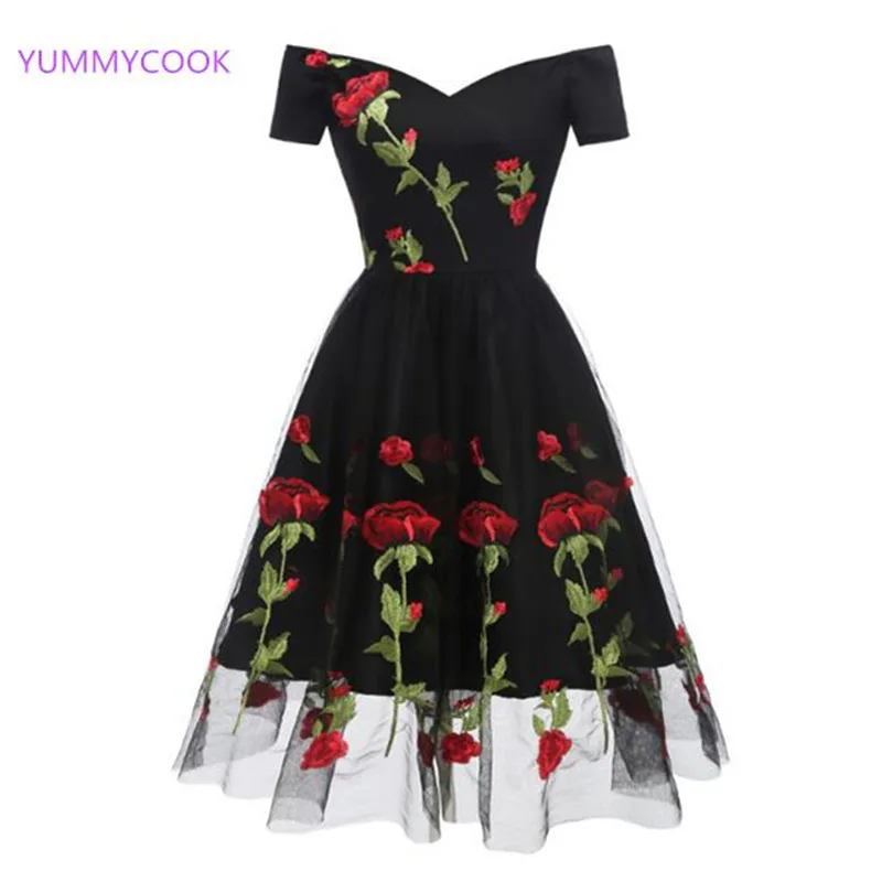 YUMMYCOOK весеннее и летнее Новое повседневное женское платье розовое элегантное