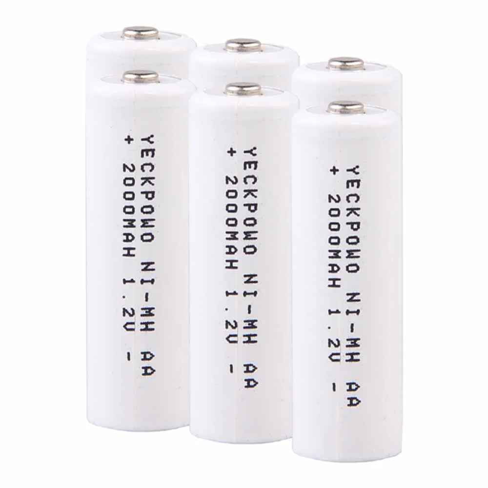 

Lowest price 6 piece AA battery 1.2v batteries rechargeable 2000mAh nimh battery for power tools akkumulator