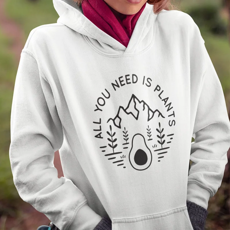  All You Need Is Plants Hoodies 90s Women Causal Funny Graphic Sweatshirt Plus Size Jumper Harajuku 
