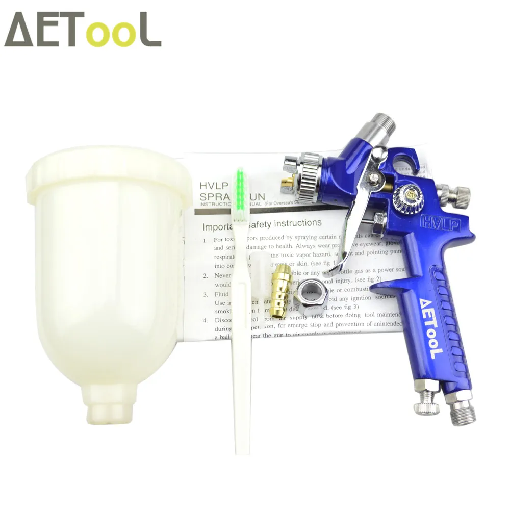 

AETool Mini HVLP Spray Gun 0.8/1.0mm Nozzle 125ML/300ML Pot Airbrush Gravity Paint Spray Gun Pistol For DIY Painting Car Wooden